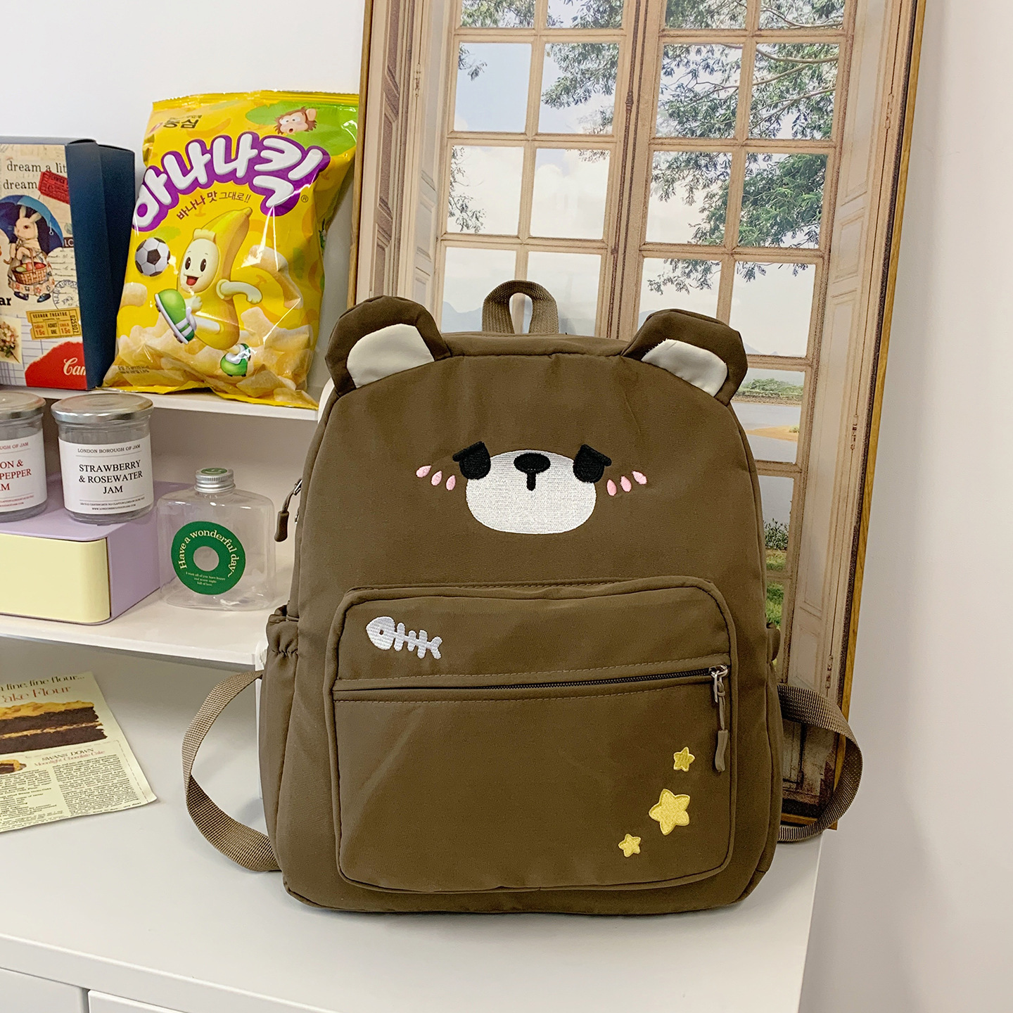 Caricatura encantadora oso, mochila para niños y niñas, mochila para estudiantes de escuela primaria de gran capacidad, nueva mochila infantil transfronteriza