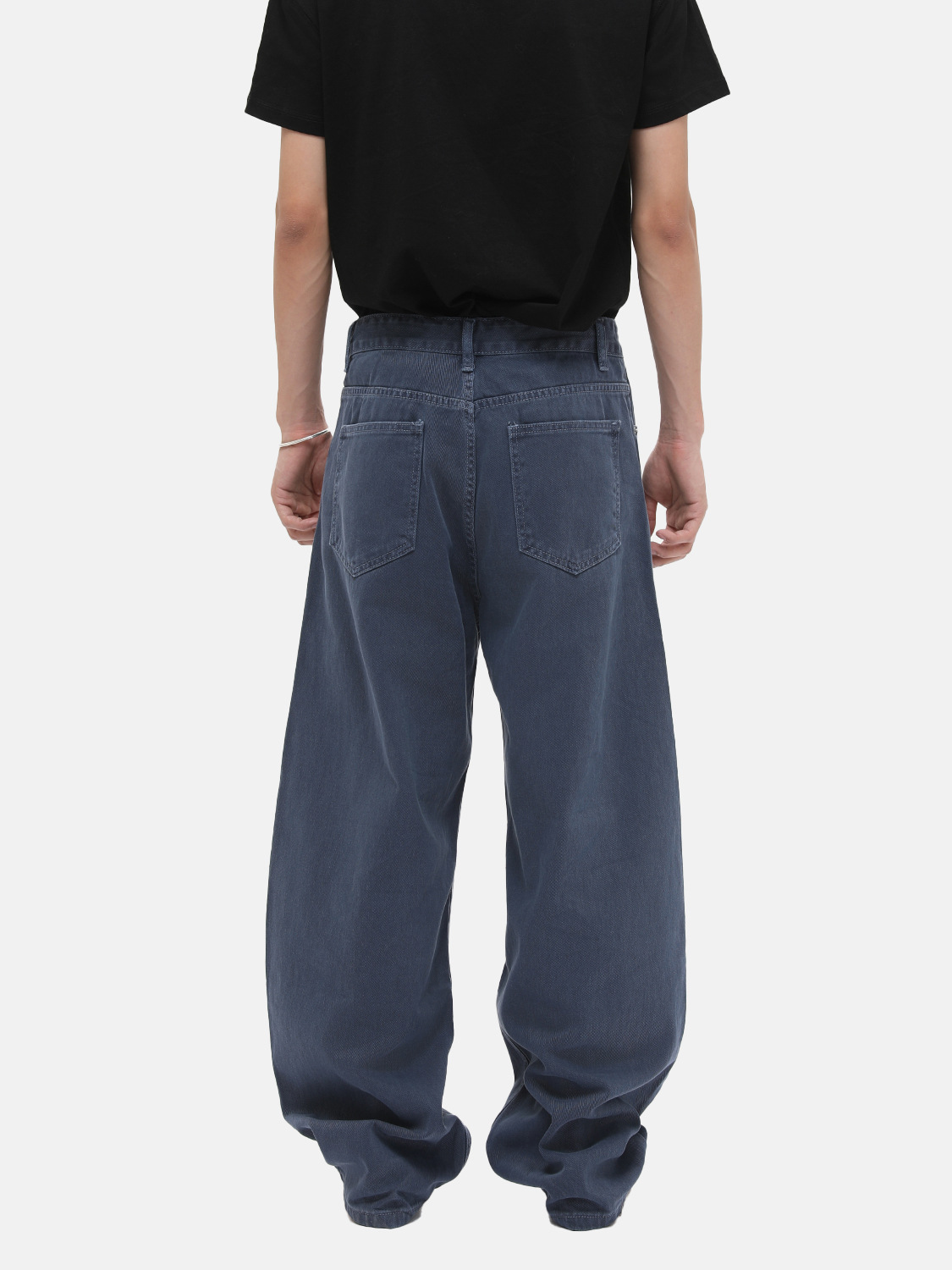 MTLCLOTHES para hombre | Pantalones de cimitarra azul real de estilo coreano, pantalones vaqueros lavados con fregona de pierna ancha y todo fósforo