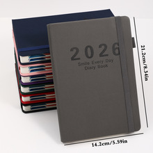 跨境2026英文日程本竖纹绑带每日计划年历本亚马逊笔记本现货批发