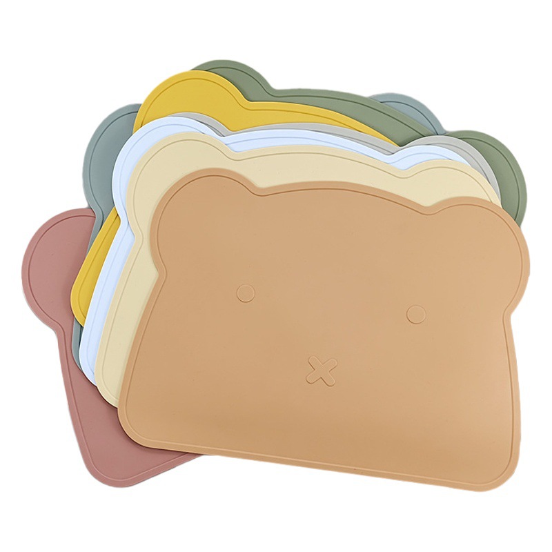 Oso de dibujos animados de silicona para niños Placemat de silicona mantel de aislamiento estera de mesa antideslizante bebé grande placemat ins