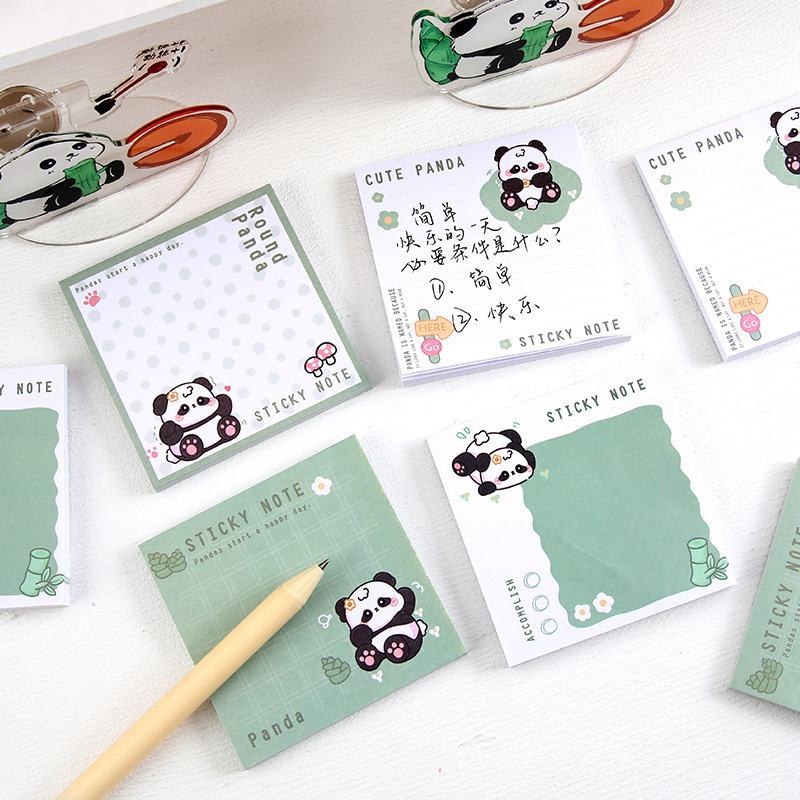 Nuevo panda cartón de dibujos animados notas de nota N veces pegado alto valor de la cara notas de notas de notas de papel para estudiantes