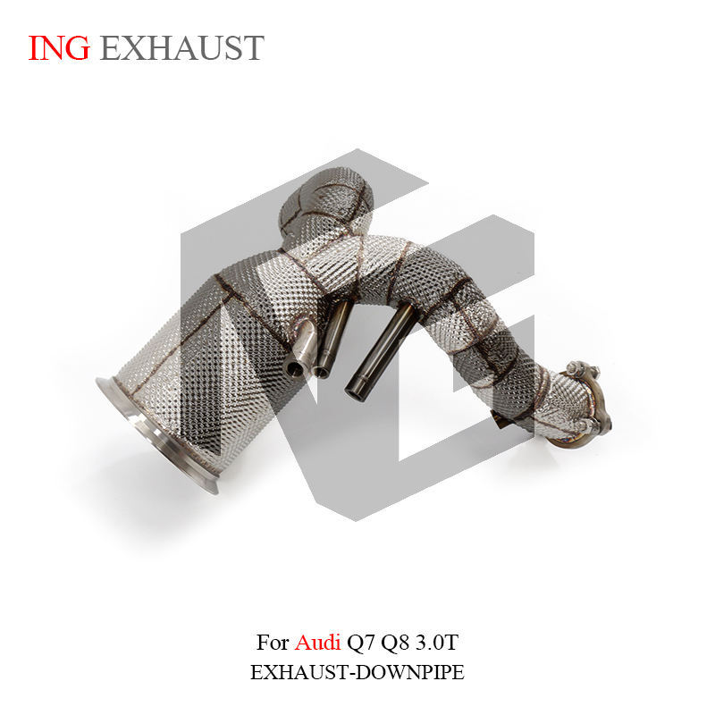 Exhaust system downpipe suitable for Audi Q7 Q8 3.0T OPF version with heat shield racing pipe