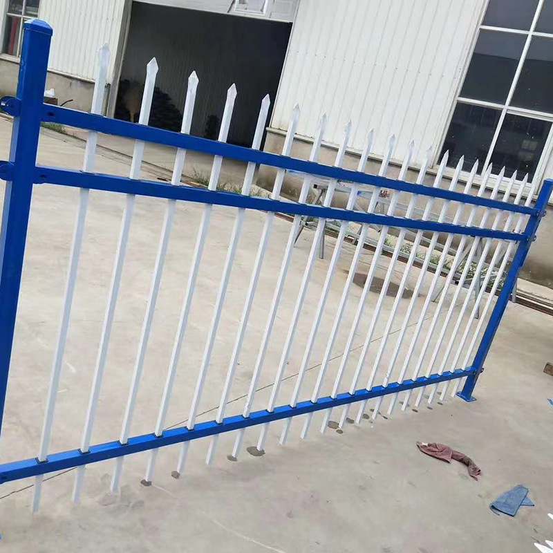锌钢护栏公园别墅铁艺围栏户外防攀爬蓝白铁栅栏锌钢围墙防护栏|undefined