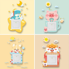 Cross-border ins wall sticker soft glue luminous cartoon 3D three-dimensional switch sticker socket protective cover simple decorative cover