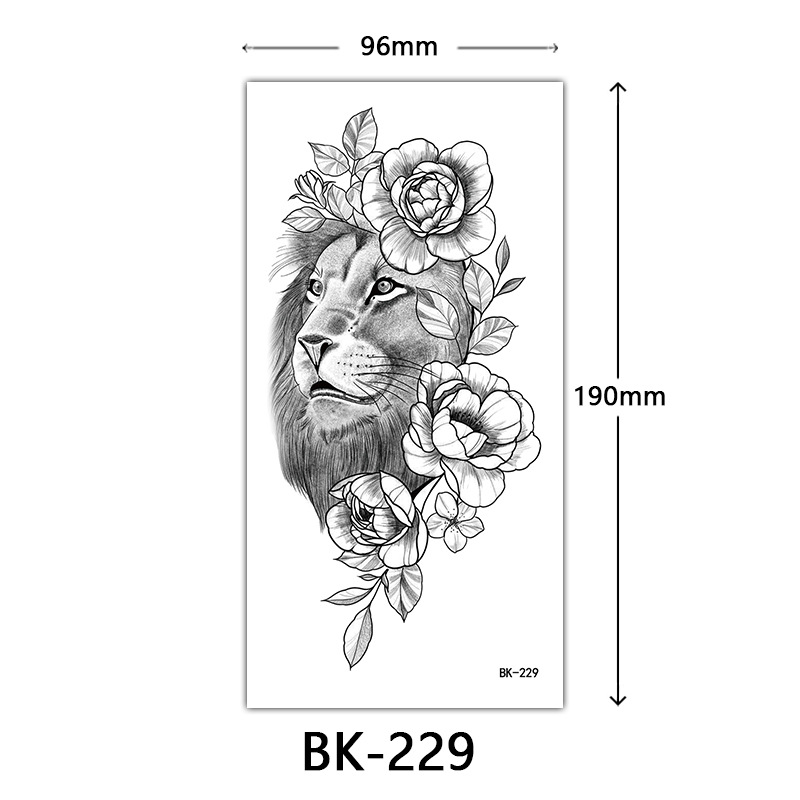 Tatuaje Temporal de Flores Boceto de Papel de Transferencia al Agua, Impresión por Transferencia de Agua, para Cuerpo image 235