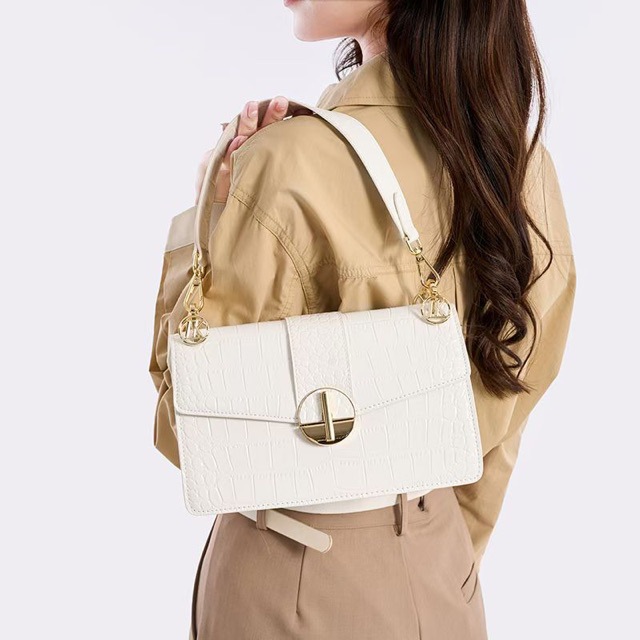 2025冬季新款小众手提包高级感鳄鱼纹单肩腋下包时尚斜挎小方包
