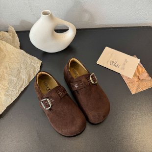 厚底内增高博肯鞋女2025新款秋季百搭小个子乐福鞋一脚蹬休闲单鞋|undefined