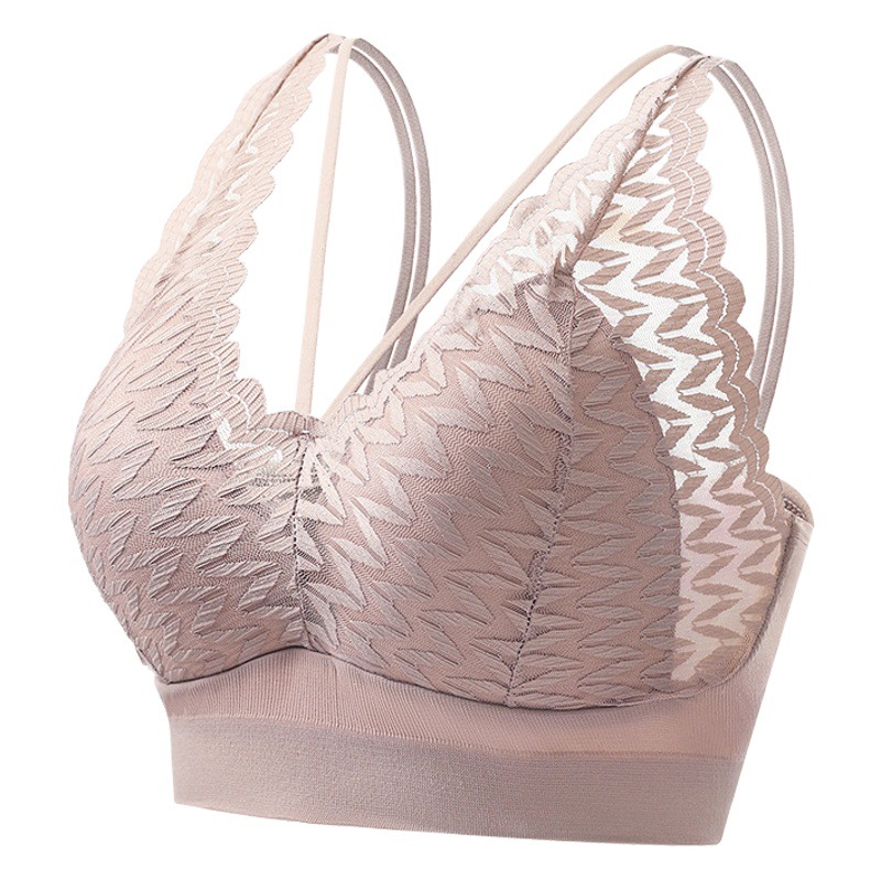 Nuevo estilo francés belleza espalda encaje camisola envuelta en el pecho para las mujeres empujar hacia arriba la base de la Copa fija anti-exposición tubo superior para las mujeres