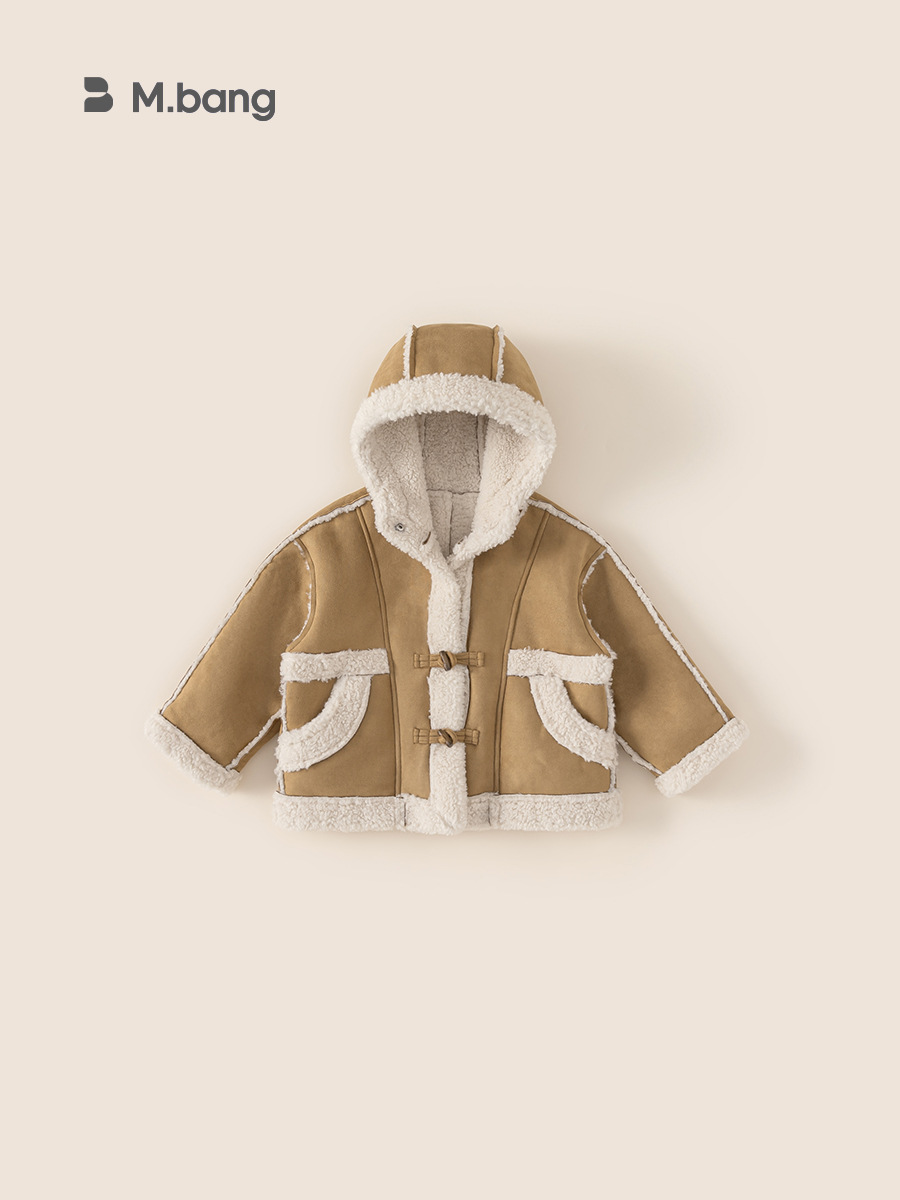 Youbao ropa para niños abrigo de gamuza para niños 2024 invierno grueso y cálido rebeca con capucha para niños abrigo para niñas