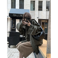 3716# superniniyy 大廓形 超宽松松弛感冲锋衣立领休闲风衣外套