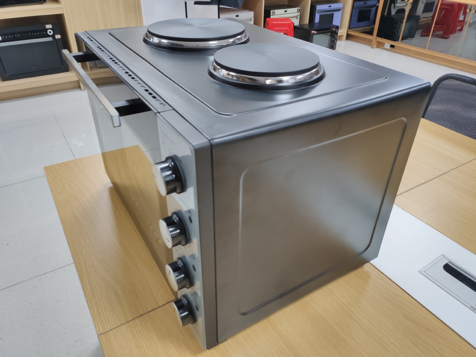 Horno Wei Jin horno doméstico doble horno eléctrico visualizado todo en uno 48 litros gran capacidad fábrica de horno eléctrico