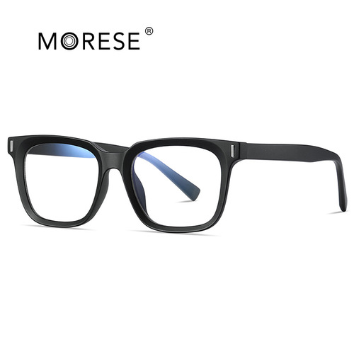 Korean version TR90 imitation plate anti-blue light glasses frame street shooting without makeup rivets large frame flat mirror CP insert 2091