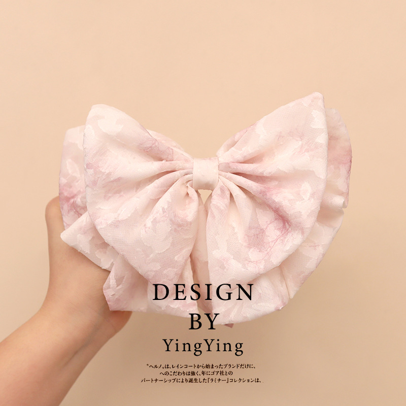 Yiwu Factory Super Fairy Big Bow Hair Accessories Summer High-grade Floral Hair Clip Female Head Spring Clip Headwear