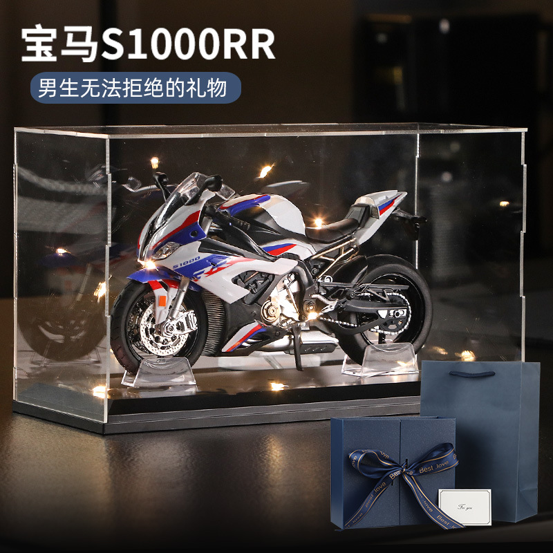 BMW S0RR 오토바이 모델 장난감 시뮬레이션 합금 자동차 소년 기관차 1:12 자동차 모델 컬렉션 장식품