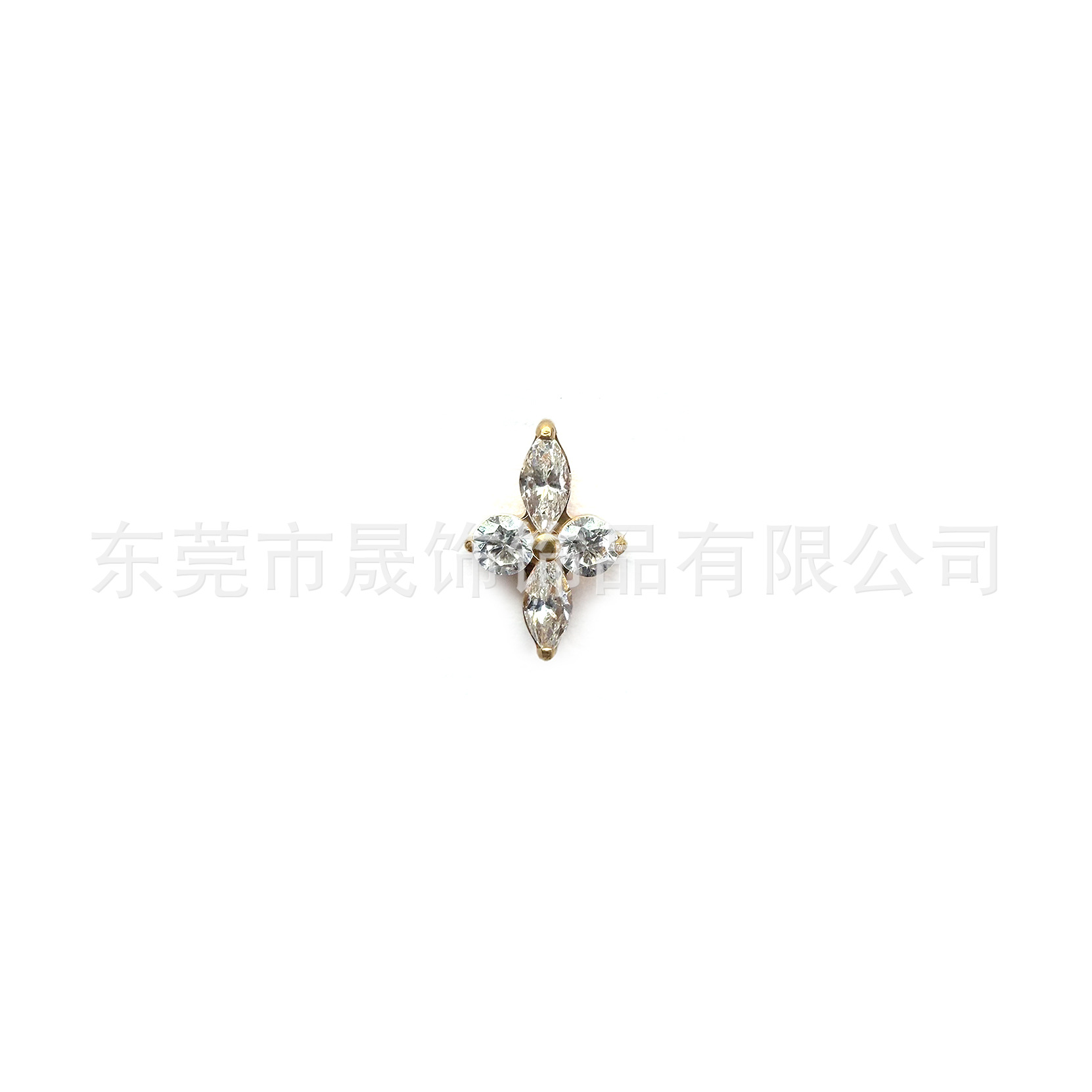 F136 Titanium Ear Stud 四叶草 Studded Cubic Zirconia Helix Cartilage Stud G23 Implant Grade Titanium Labret Stud 人体 Piercing Jewelry