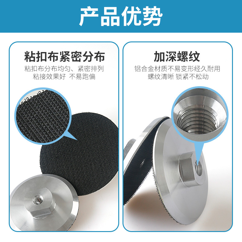 [el mismo precio bajo] placa de molienda de agua placa adhesiva de aleación de aluminio bandeja autoadhesiva molienda de ángulo molienda de agua disco de pulido molienda de disco duro