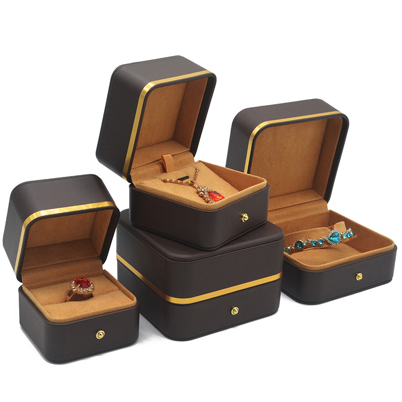 Recommended New Creative Phnom Penh Button Imitation Leather Jewelry Box Ring Box Meson Box Bangle Box Large Set Box