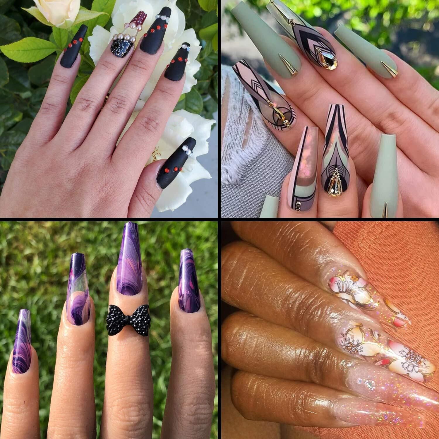 500片袋装假指甲沙龙甲长尖甲透明欧美跨境新款指甲详情图12