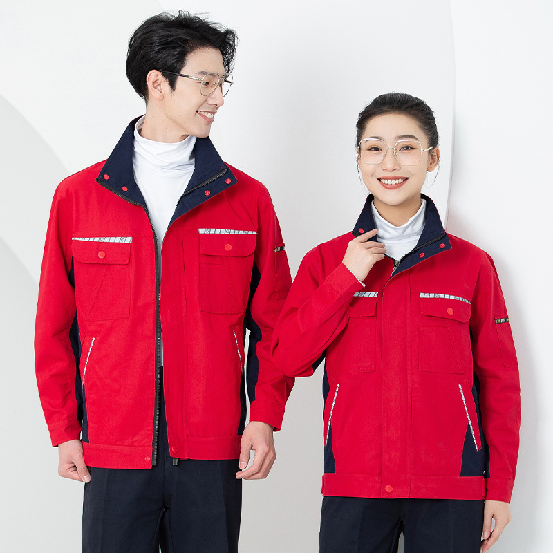 Primavera y otoño conjunto de ropa de trabajo masculina desgaste oficina de reparación de automóviles sitio de construcción de instalación de agua y electricidad trabajadores de seguro laboral personalizados / fabricados