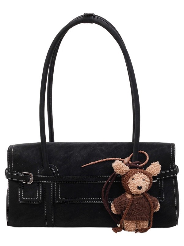 Bolsa de pan de moda roja de peluche de gran capacidad para mujeres 2026 nueva moda bolso de hombro de brazo de mano bolso de palo