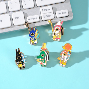 Q version retro Egyptian Pharaoh badge Nordic cartoon metal Pharaoh brooch backpack clothing accessories wholesale