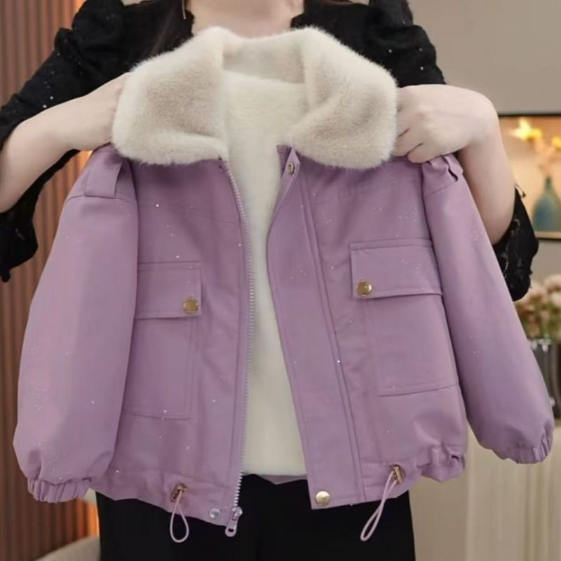 女童冬装外套加绒加厚2025新款儿童洋气棉衣韩版派克服棉服|undefined
