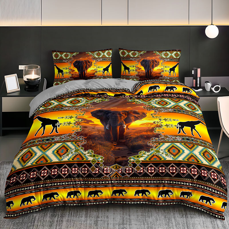 TEMU / JIT abrasión impresión digital rosa roja elefante mariposa suave quilt kit fabricante de origen transfronterizo