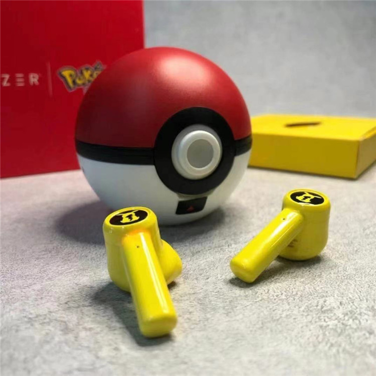 ポケモンピカチュウ真のワイヤレス Bluetooth ヘッドセットポケモンボール男の子と女の子のホリデーギフト漫画耳栓 TWS マイク|undefined