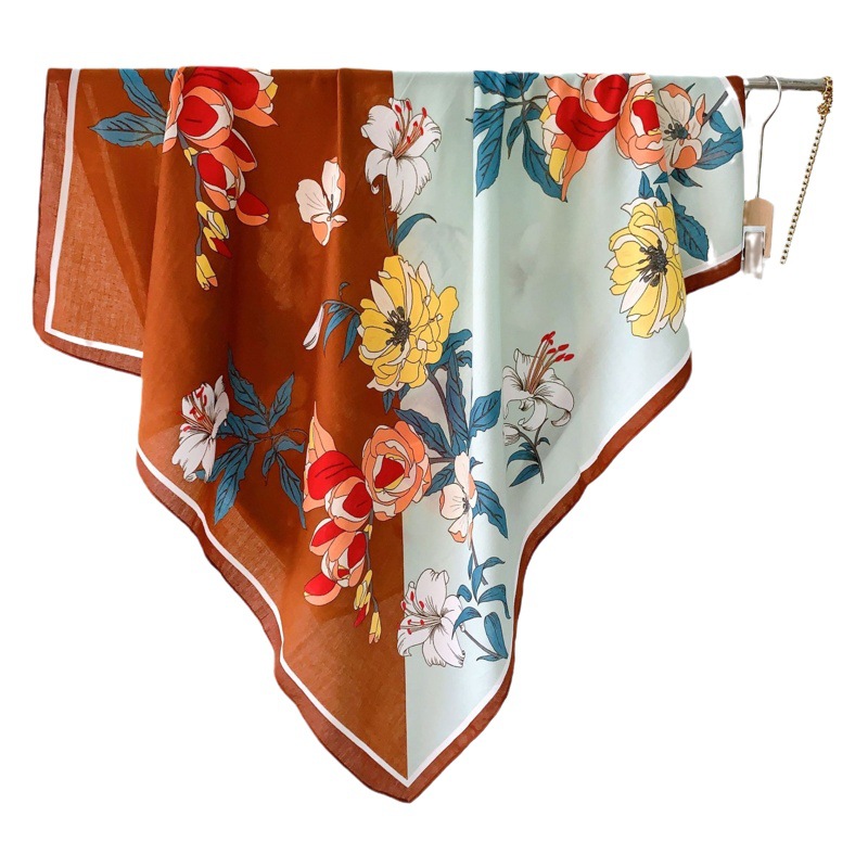 Siya nuevo impreso bufanda chal estilo coreano fresco dulce 110 bufanda cuadrada fotografía viajes bufanda decorativa para las mujeres