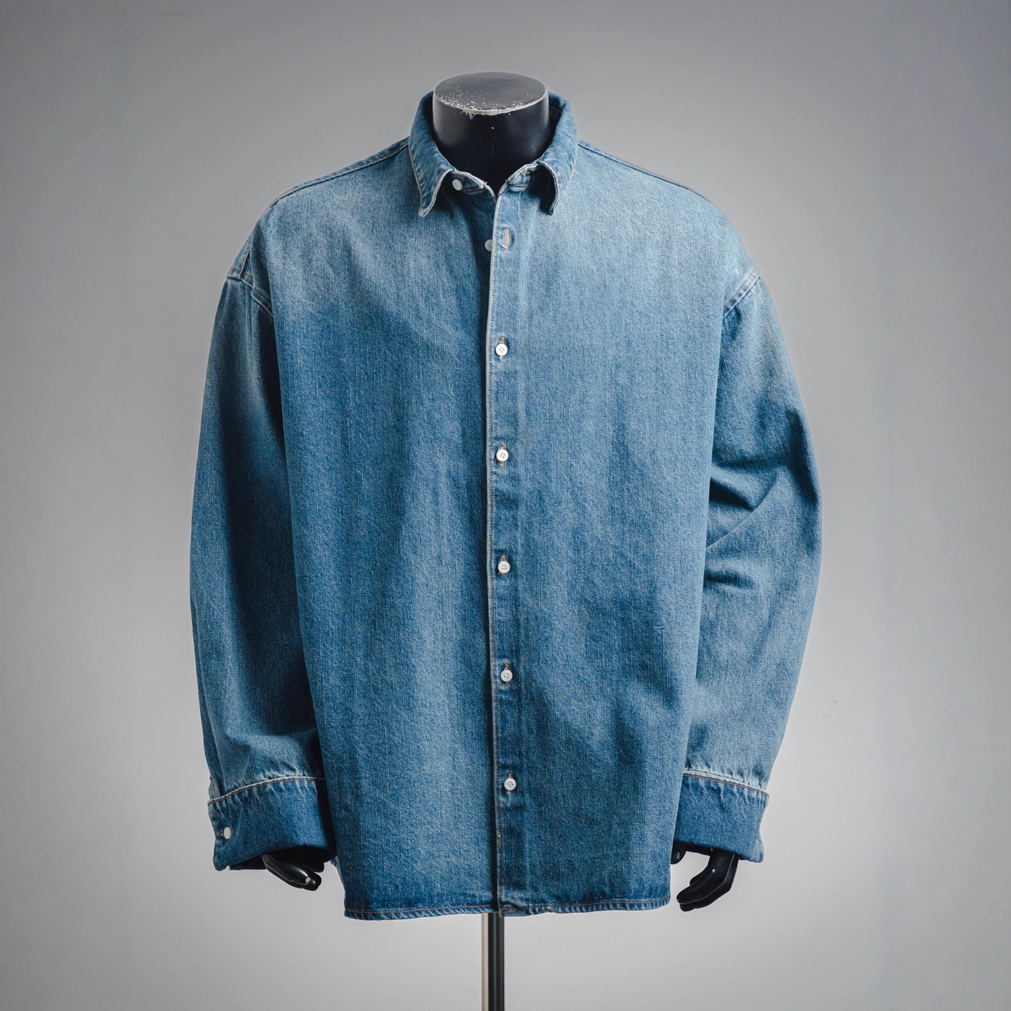 [Refined Delivery] P's 25Ss Small Label Denim Casual Shirt Jacket with Small Label on the Back, Loose and Same Style for Men and Women