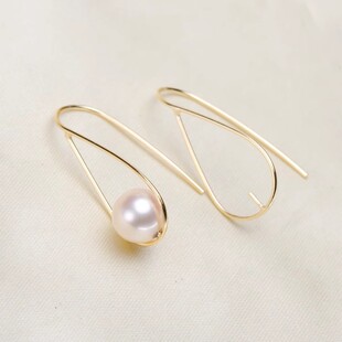 DIY Pearl Accessories S925 Silver Ear Stud Empty Holder Fashion Silver Ear Clip with 7-9mm Round Bead 2270