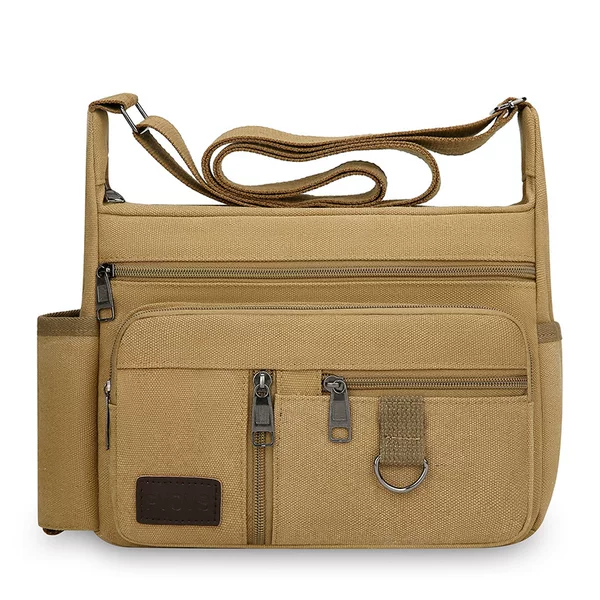 Korean Style Men's Bag That Can Hold Water Bottles, Mobile Phone Bag, Canvas Bag, Men's Mobile Phone Bag, Large Capacity Backpack, Casual Shoulder Crossbody Bag