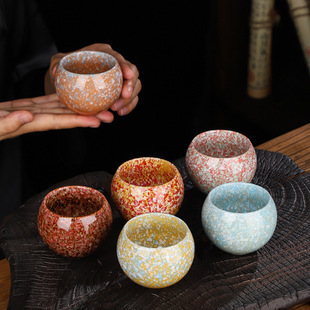 Ceramic Kiln Change Dragon Egg Cup Not Inverted Cup Kung Fu Tea Tasting Cup Large Master Cup Tea Bowl Tea Set Tianmu Glaze Tea Cup