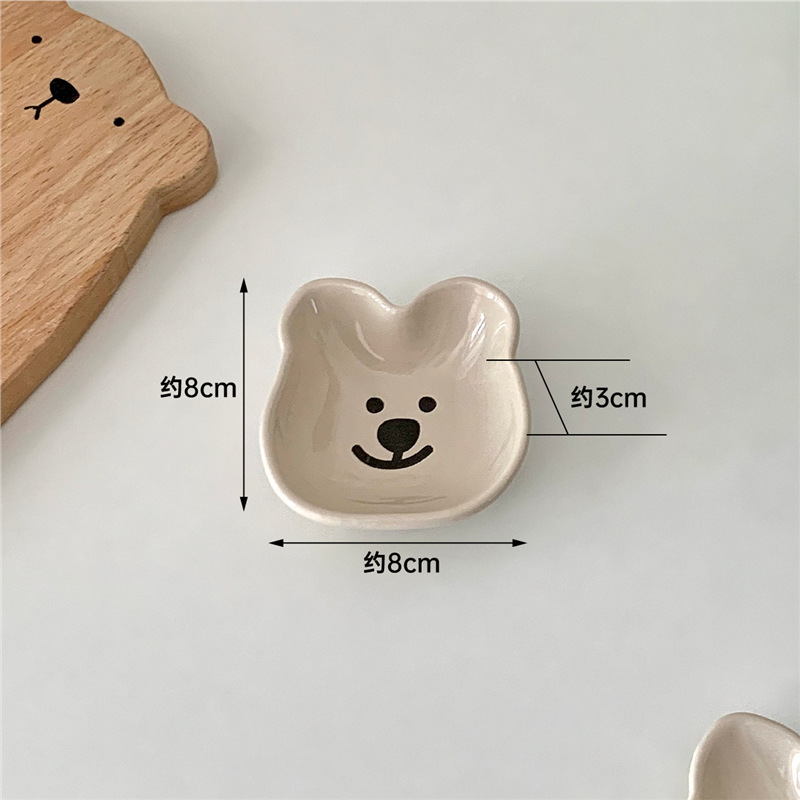 子犬セラミックディップソーサー、かわいい漫画の小さなソーサー、家庭用スナックソーサー、野菜ソーサー、骨吐きソーサー、ソースソーサー|undefined
