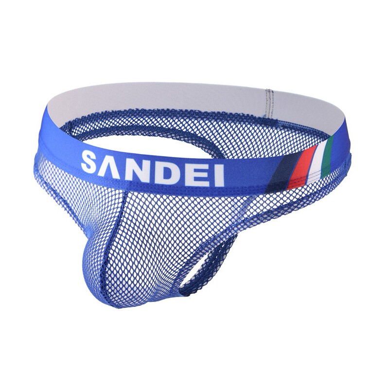 Men's Underwear Hollow Out Sexy Men's Mesh Wide Waistband Thong