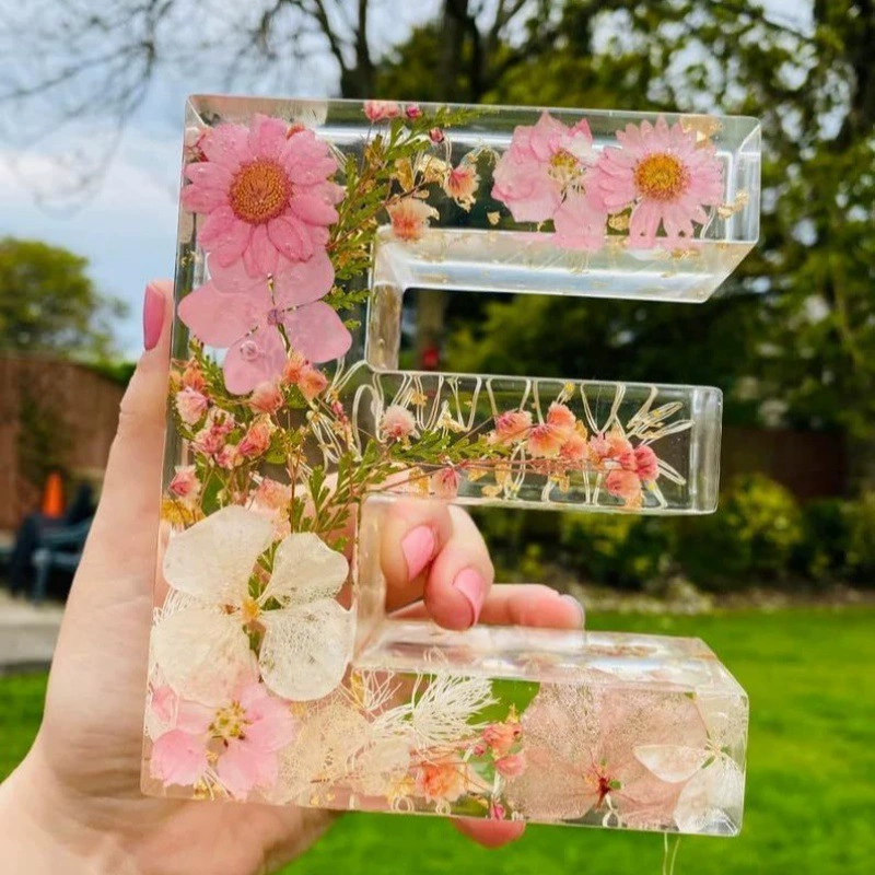 Новый Floral Resin Night Light Цветочный алфавит Смола Ночной светильник для украшения дома креативный подарок