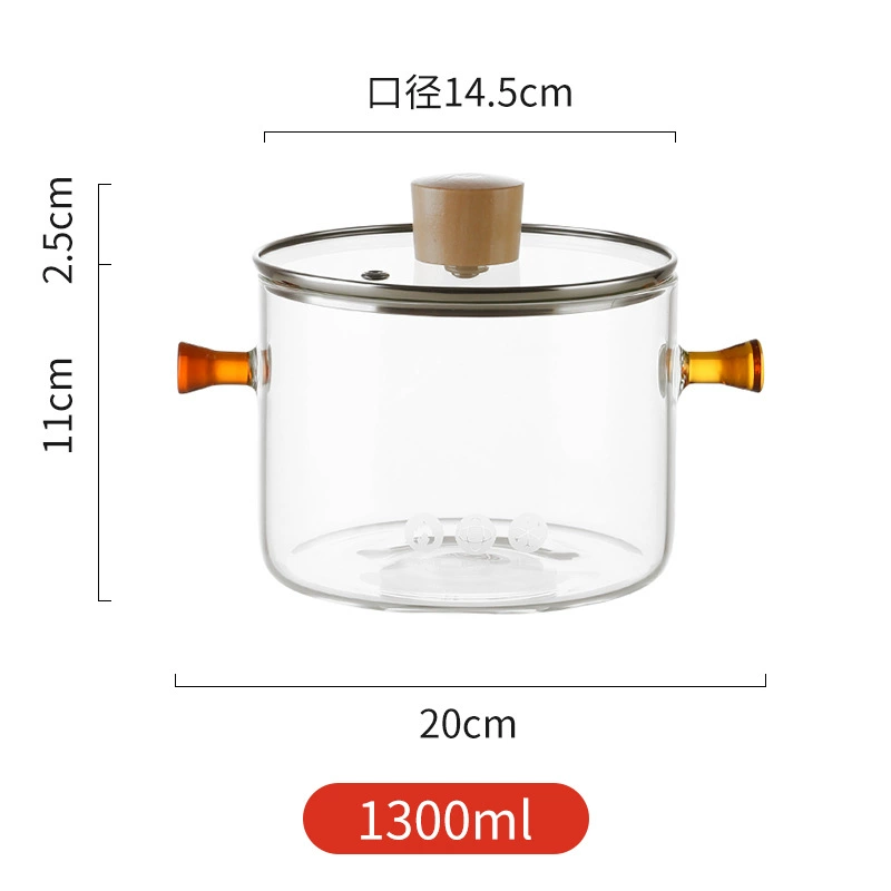 Стеклянная кастрюля-для тушения с высоким borosilicate стекла, прозрачная кастрюля для приготовления пищи, газ, огонь, высокая температура, маленькие горшочки, мини-кастрюля для супа