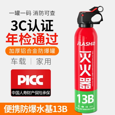 Flash Mu High Efficiency Vehicle Fire Extinguisher Water-based Vehicle Fire Extinguisher Portable Vehicle Annual Inspection Fire Fighting Equipment Can Extinguish Electric Fire (Vehicle fire extinguisher) - flash-water-based-fire-extinguisher-13b-620ml