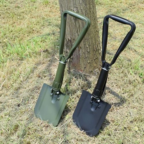 Manganese steel engineer shovel foldable small shovel camping outdoor portable multi-functional large military shovel thickened military shovel
