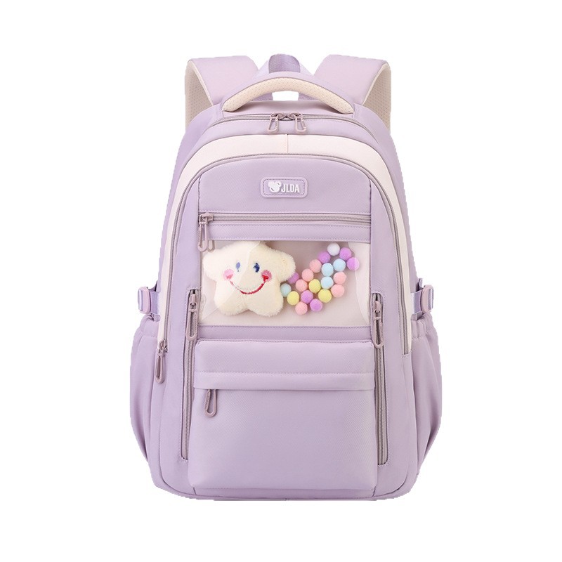 Mochila escolar transfronteriza para estudiantes de secundaria Bolso doloroso para estudiantes de secundaria de alto valor para mujeres Mochila de nailon de gran capacidad para viajes ultraligeros