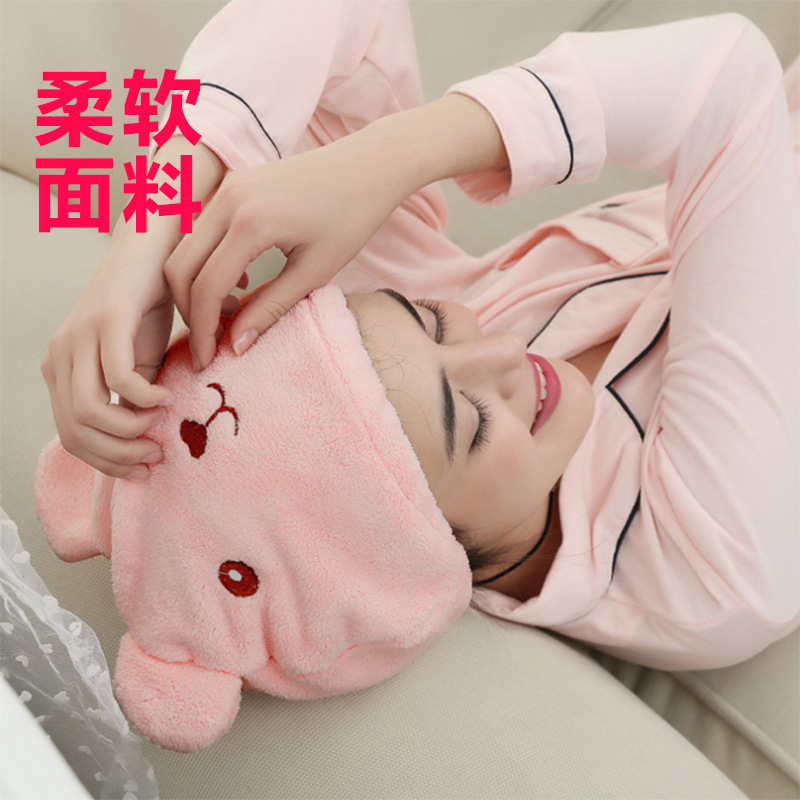 bear thick coral fleece pure cotton hair-drying cap 29 × 24cm