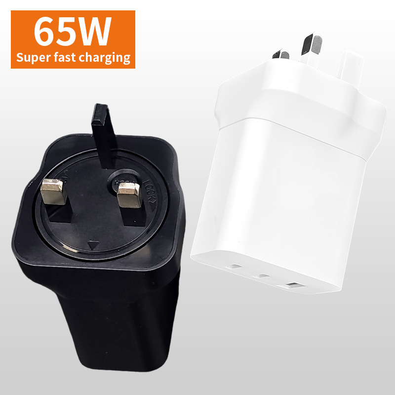 Wholesale Uk Plug 65W Pd 3-Port USB Fast Charger Type-C Portable Travel Charging Head