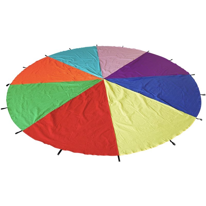 Paraguas arcoíris jardín de infantes cooperativo paracaídas para niños equipos de entrenamiento sensorial al aire libre props de juegos de actividades deportivas