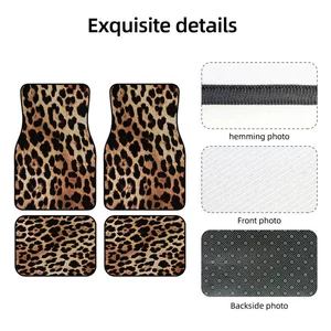 Cross-Border Retro Leopard Print Car Protective Foot Mats, Universal Wear-Resistant and Easy-To-Clean Four-Piece Set of Car Foot Mats for All Seasons