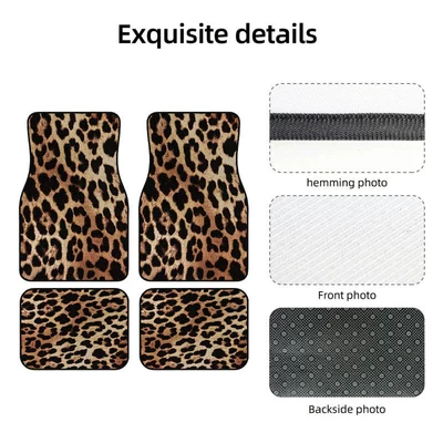 Cross-Border Retro Leopard Print Car Protective Foot Mats, Universal Wear-Resistant and Easy-To-Clean Four-Piece Set of Car Foot Mats for All Seasons