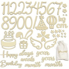 Wooden English letter and number plaque calendar months baby's first month hundred days birthday decoration