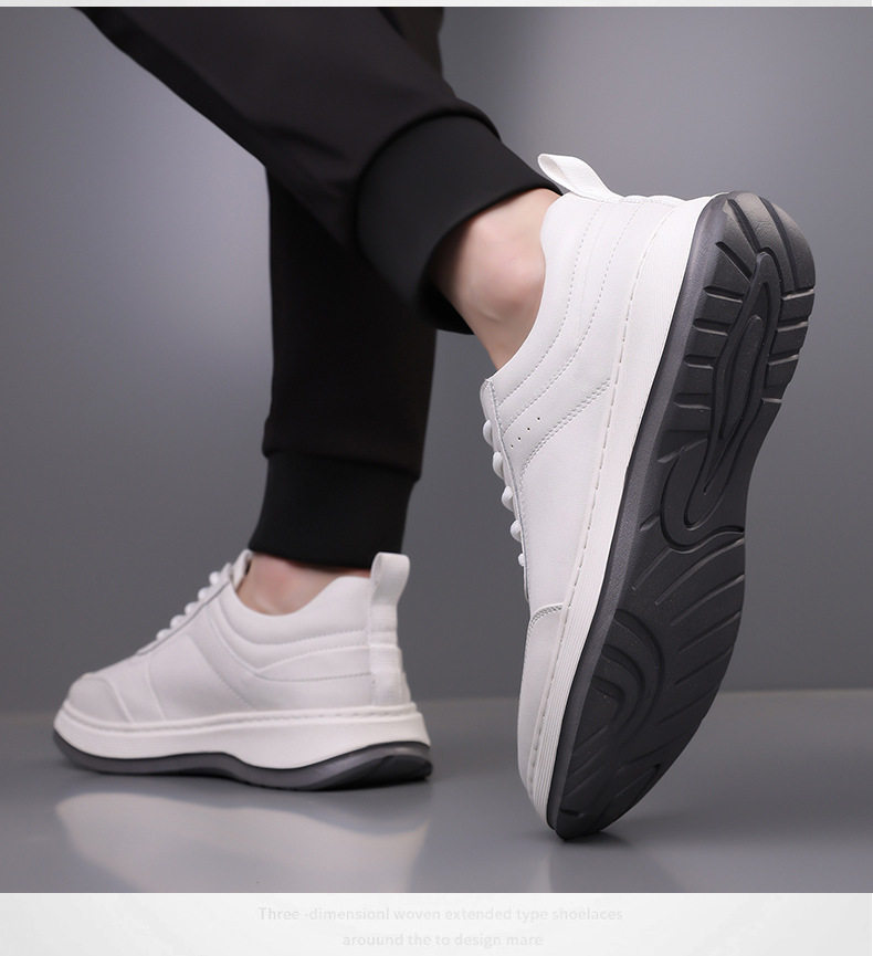 Giày thể thao nam sneaker da lộn phối màu, đế cao su EVA êm chân, buộc dây, gót 3-5 cm — h2506 trắng, h2506 đen chi tiết 13