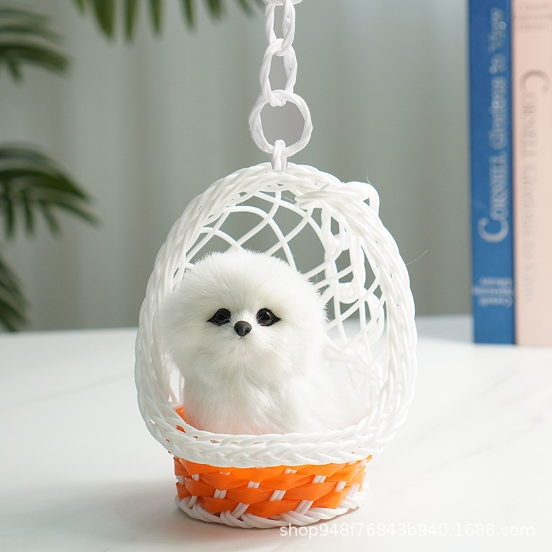 오렌지 교수형 바구니 + 흰 개가 짖을 것입니다