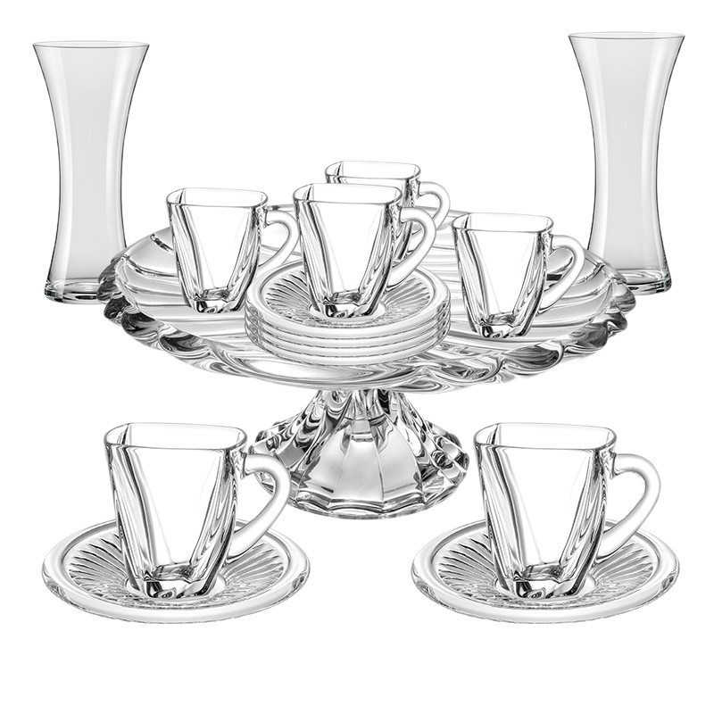 Importación Checa Crystalex Taza de cristal Taza de menú Taza de platos Set Caja de regalo de mudanza Regalos de negocios Set image 5