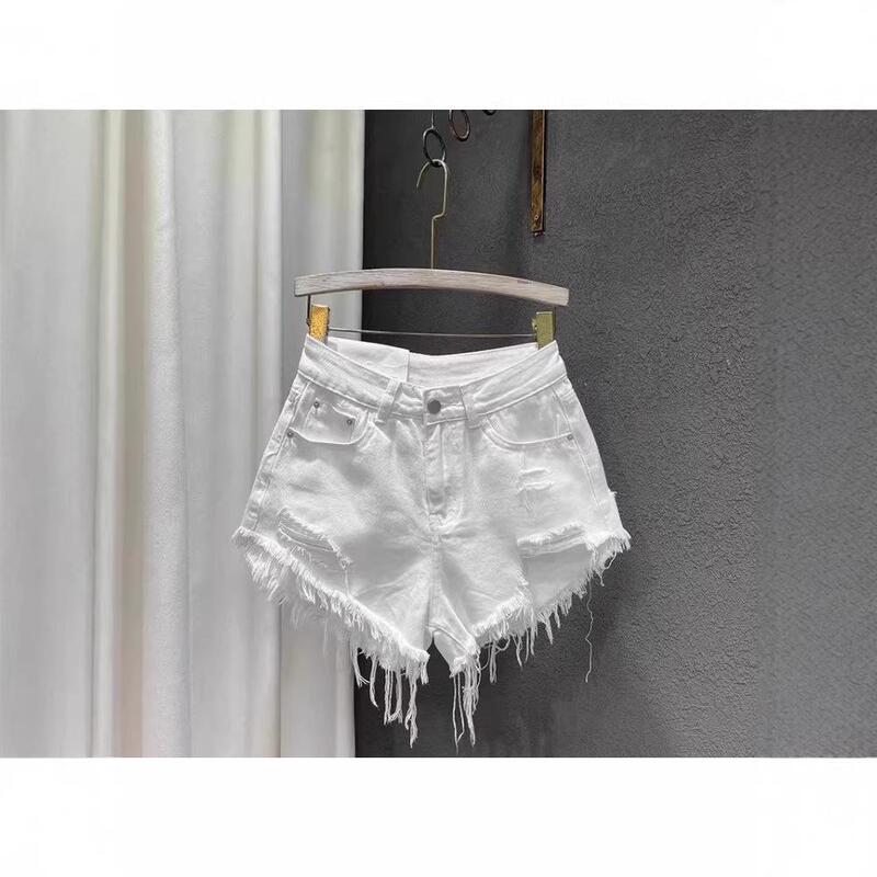 Sexy American-Style Hot Girl Denim Shorts for Women, Summer Low-Waist Tight-Fitting Slimming Hip-Hugging Vintage Distressed Frayed Hot Pants